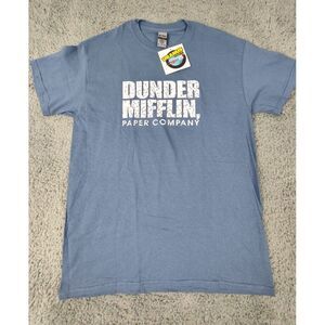 Dunder Mifflin "The Office" Men's Size M Blue T-Shirt Paper Company NWT